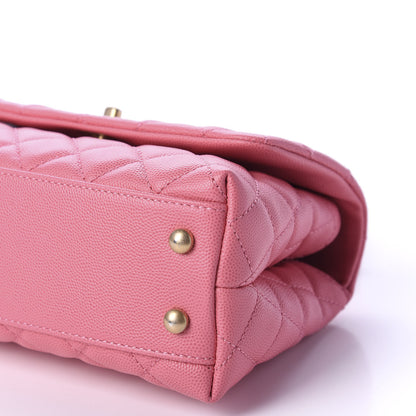 Chanel Caviar Lizard Embossed Quilted Mini Coco Handle Flap Pink 8 of 12