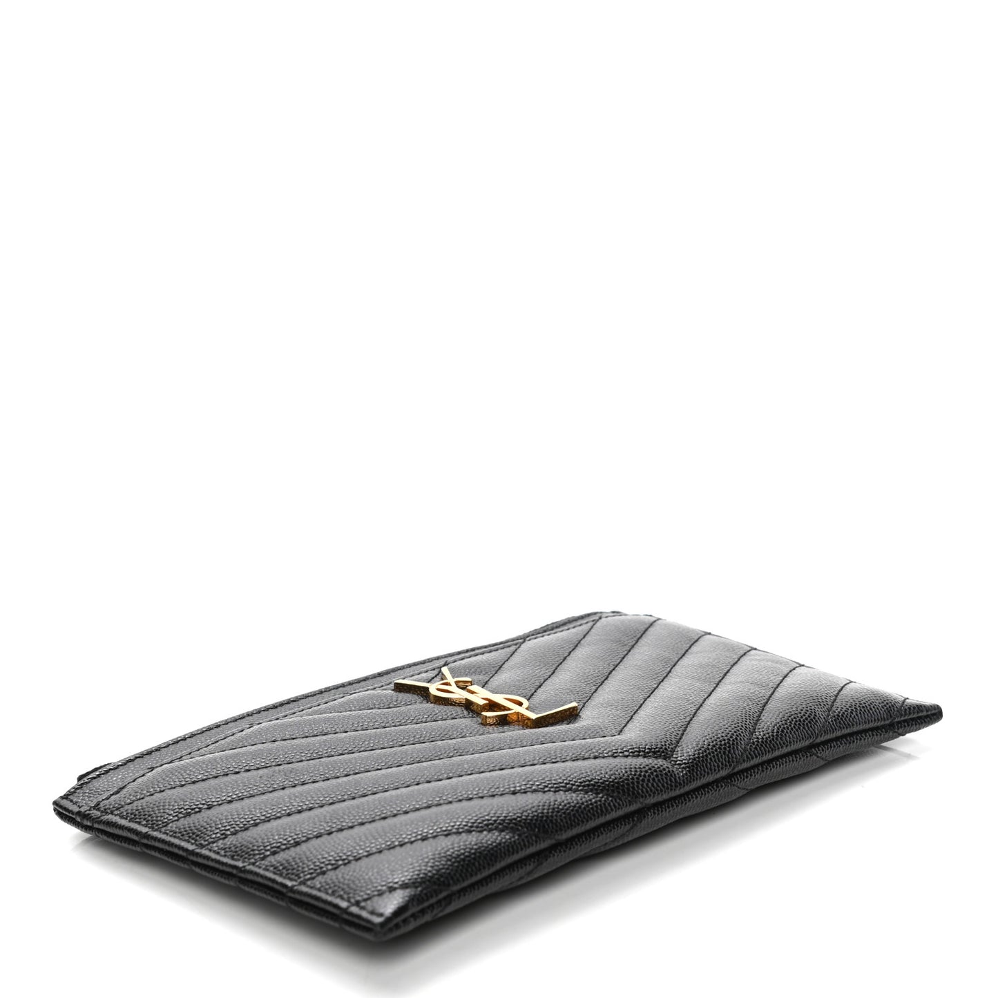 Grain De Poudre Chevron Monogram Bill Pouch Black