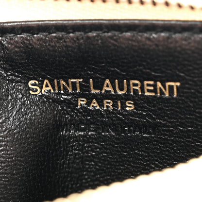 Saint Laurent Calfskin Lizard Embossed Monogram Fragments Zippered Card Case Crema Soft 6 of 7