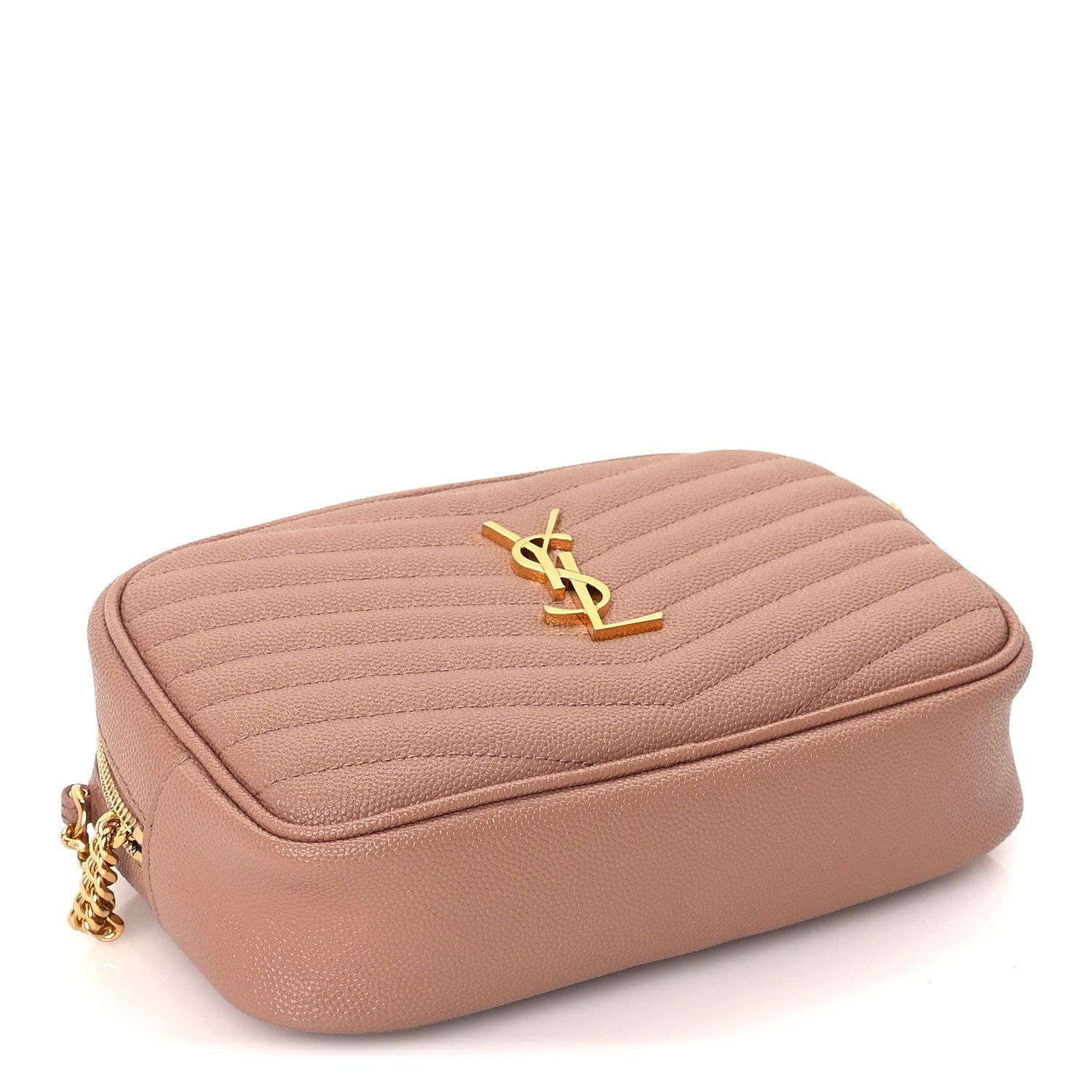 Saint Laurent Grain De Poudre Matelasse Monogram Mini Lou Camera Bag  Vintage Peach 3 of 8