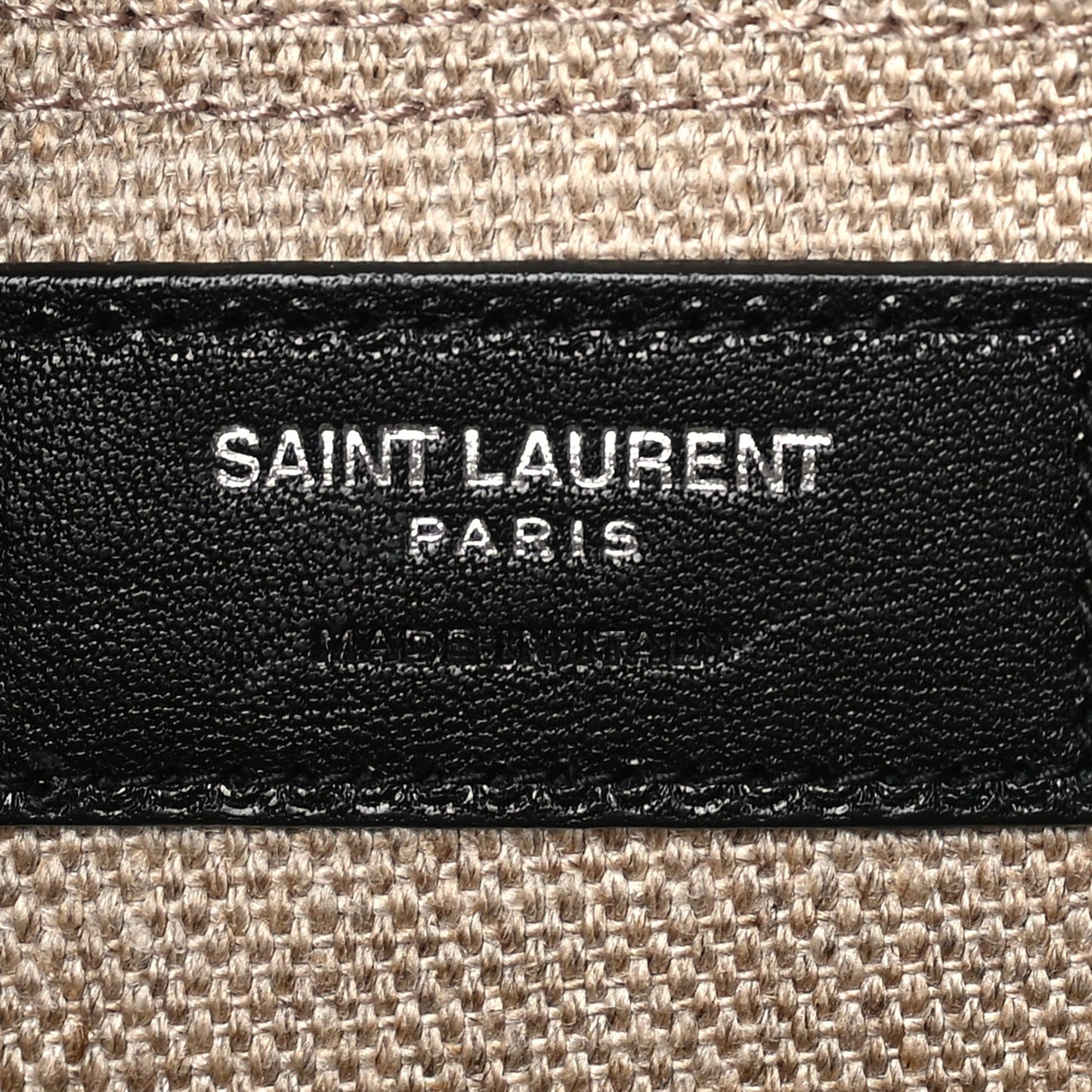 Linen Calfskin Rive Gauche North South Tote Optic White
