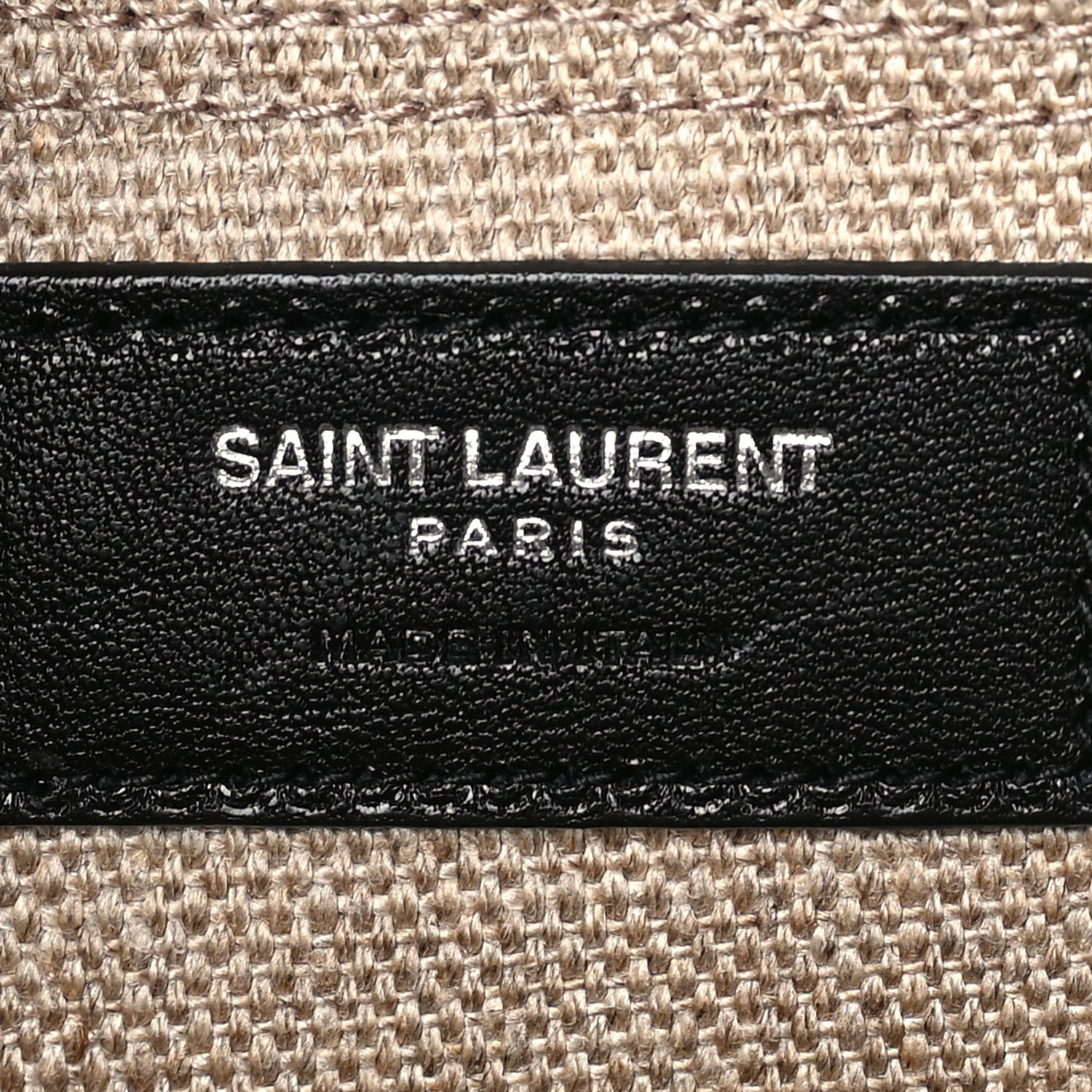 Saint Laurent Linen Calfskin Rive Gauche North South Tote Optic White 5 of 7
