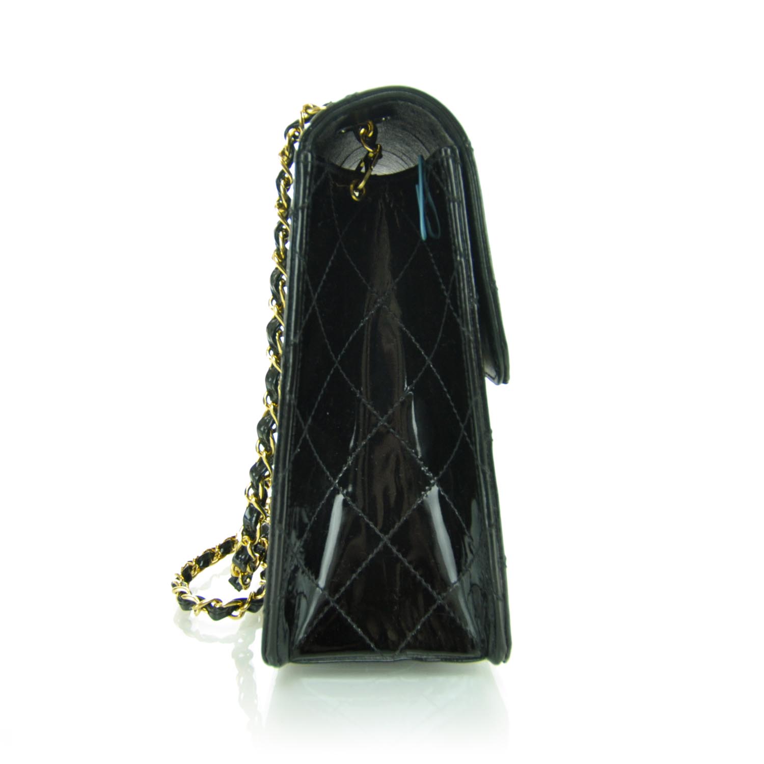 Chanel Patent Diamond Stitched Jumbo Flap Black 6 of 11