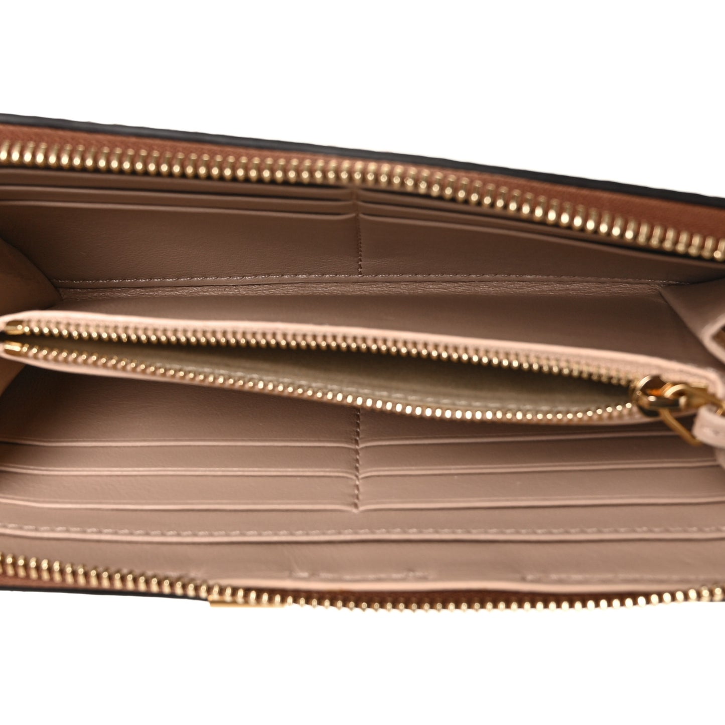 Grained Calfskin Marcie Long Zip Around Wallet Tan