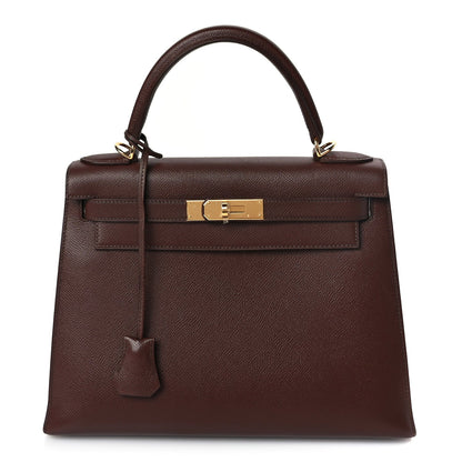 Hermes Courchevel Kelly Sellier 28 Chocolate 1 of 9