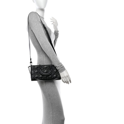 Christian Dior Calfskin Cannage Diamond Medium Lady D-Joy Black 2 of 10