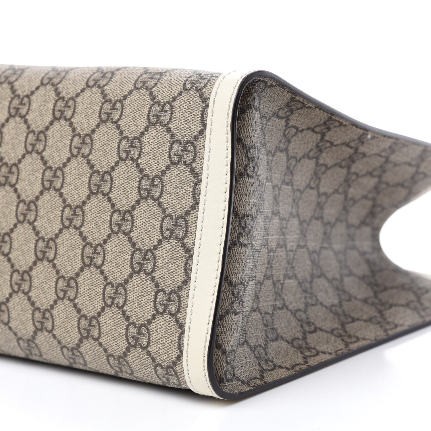 Gucci GG Supreme Monogram Medium Padlock Tote White 7 of 10