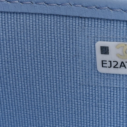 Chanel Caviar Quilted Compact Flap Wallet Light Blue 8 of 10