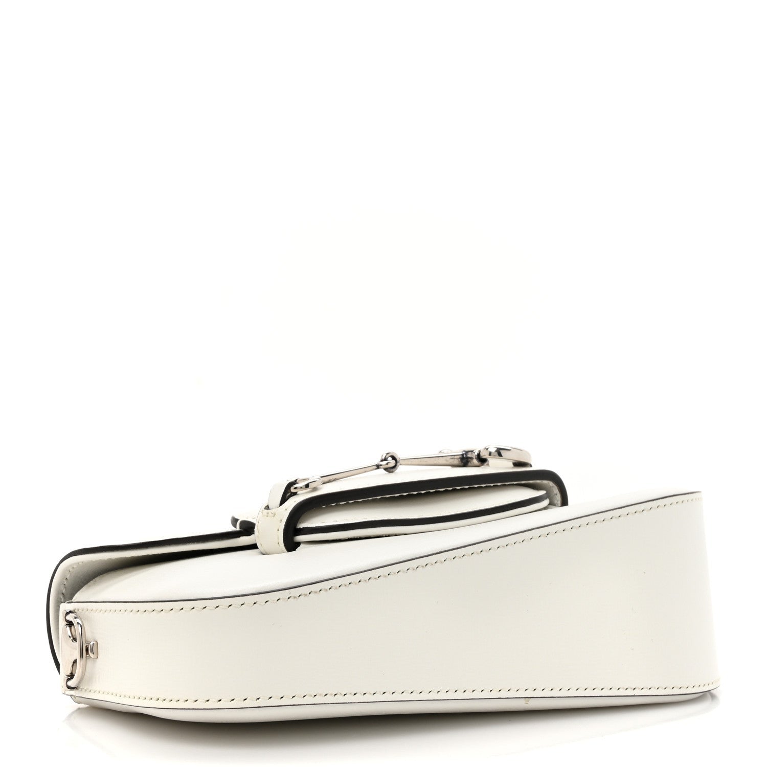 Gucci Calfskin Mini Horsebit 1955 Asymmetric Shoulder Bag Great White 4 of 7