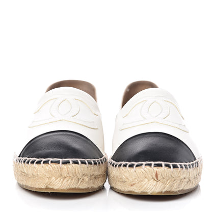 Chanel Lambskin CC Espadrilles 38 White Black 3 of 15