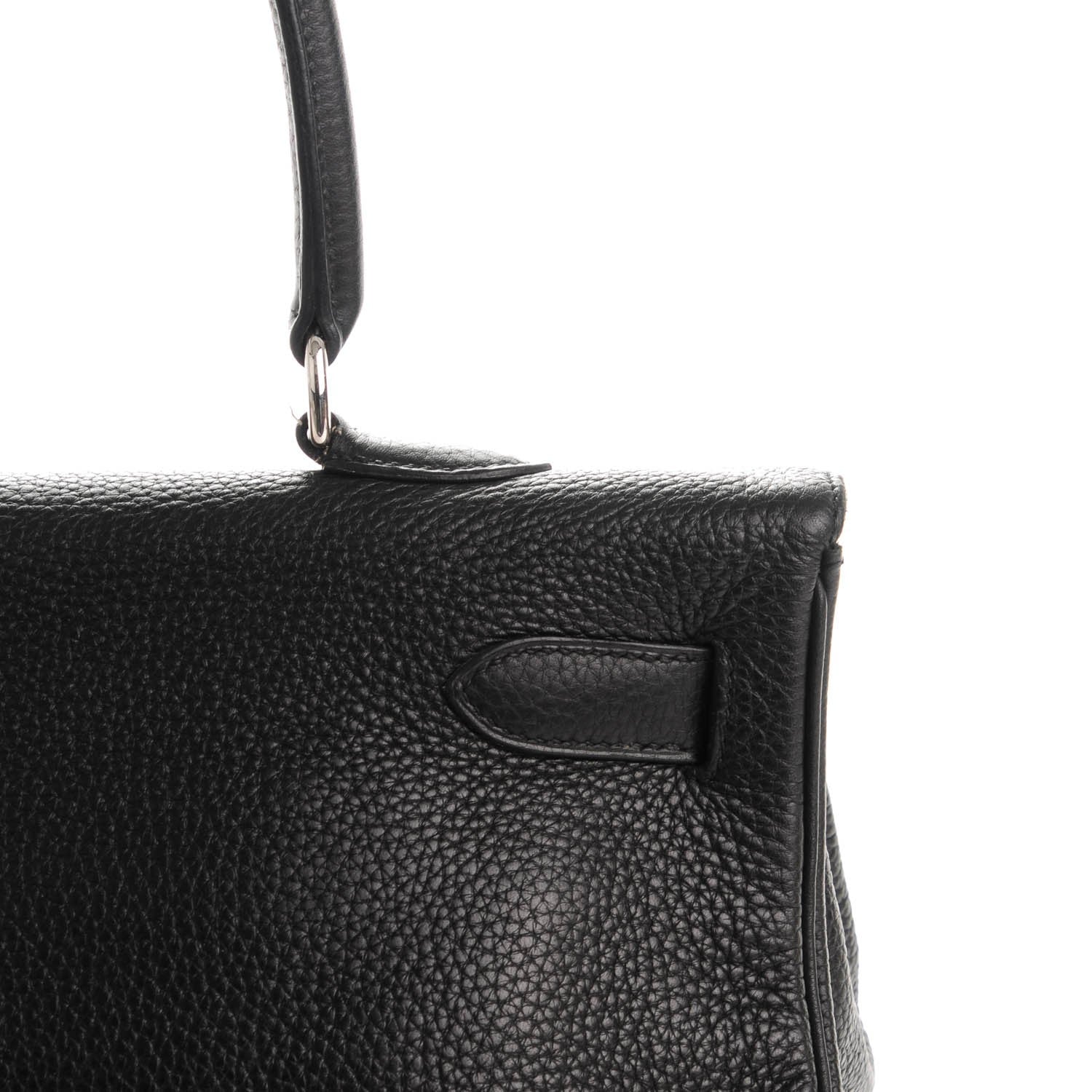 Hermes Taurillon Clemence Shoulder Kelly 40 Black 14 of 17