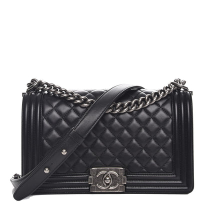 Chanel Lambskin Quilted Medium Boy Flap Black 1 of 8