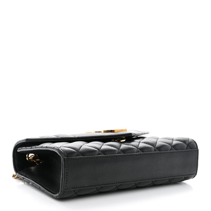Saint Laurent Grain De Poudre Textured Mixed Matelasse Triquilt Small Monogram Satchel Black 4 of 11