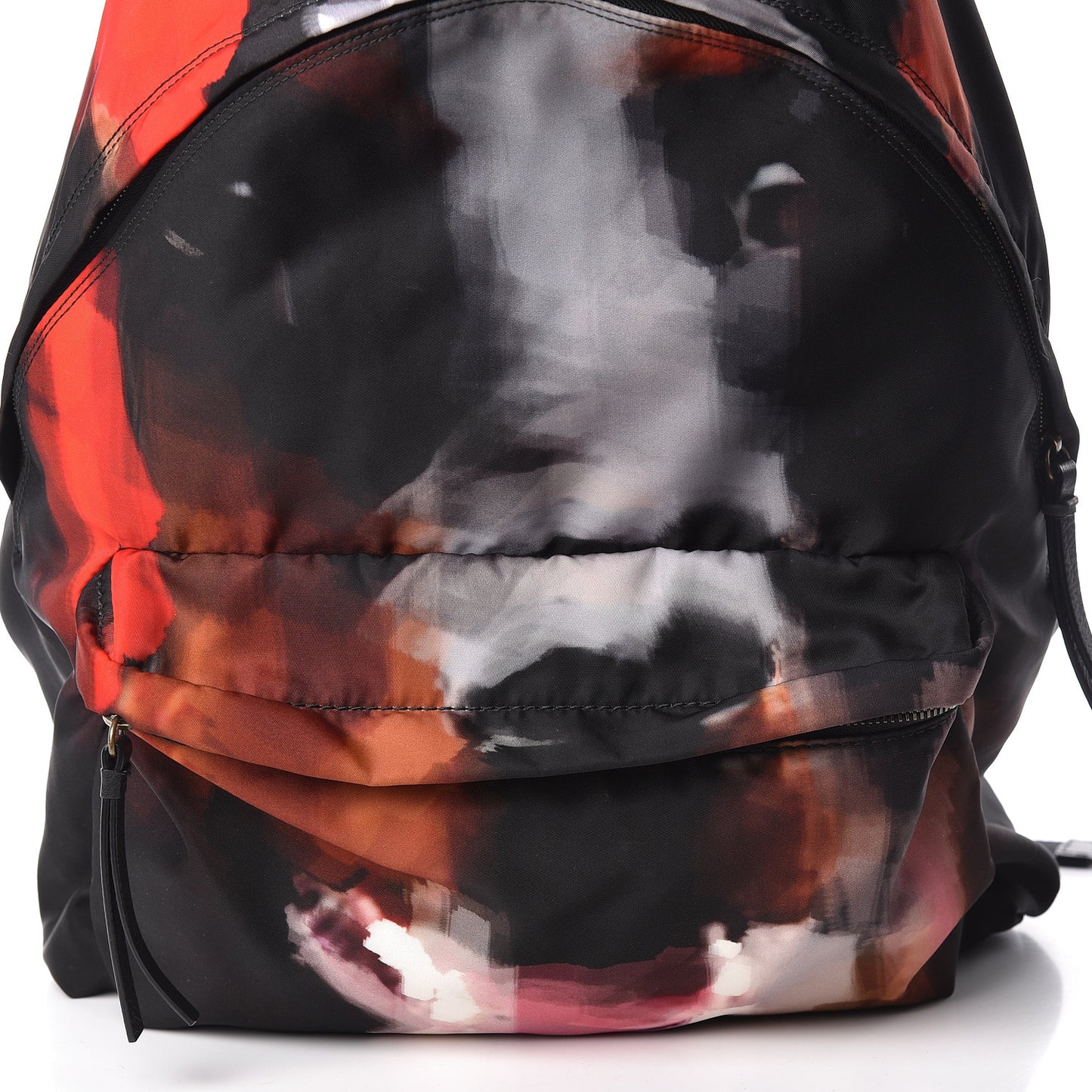 Nylon Calfskin Doberman Print Backpack Black
