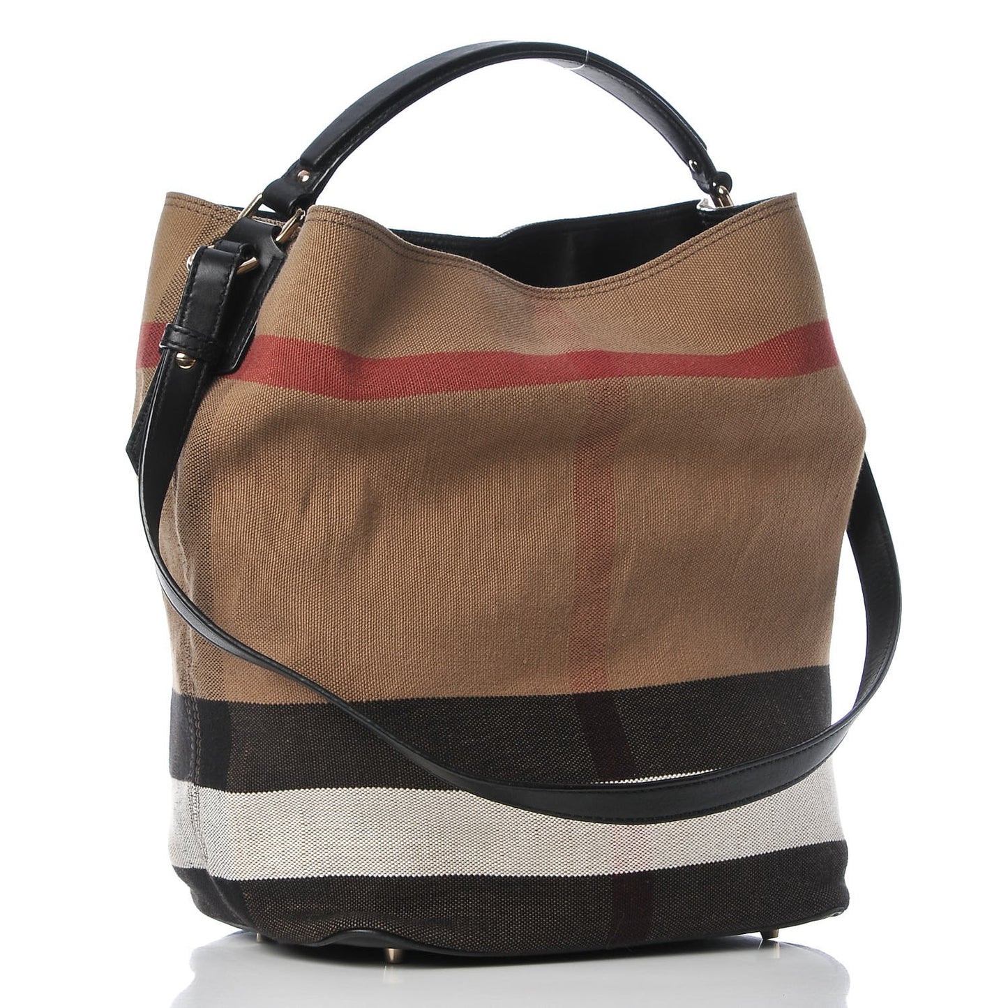 Canvas Mega Check Medium Ashby Hobo Black