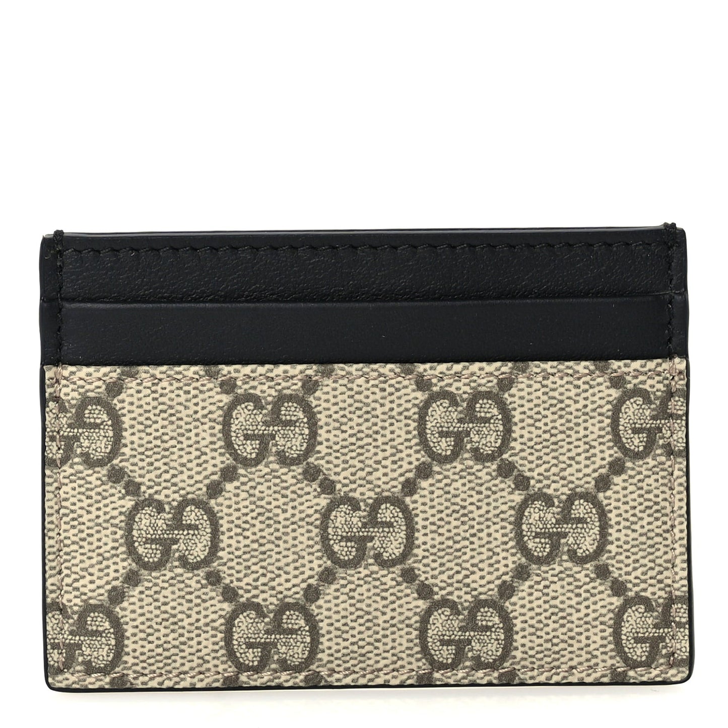 GG Supreme Monogram Calfskin Card Holder Beige Black