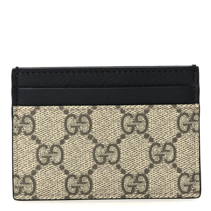 Gucci GG Supreme Monogram Calfskin Card Holder Beige Black 1 of 8