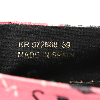 Saint Laurent Canvas Radio Print Espadrilles 39 Pink Black 8 of 9