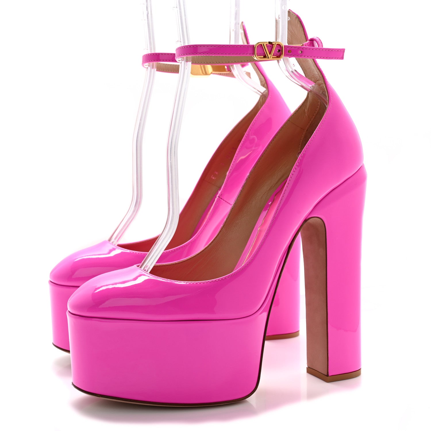 Valentino Garavani Patent Tan-Go 55/155mm Platform Pumps 38 Pink PP 3 of 10
