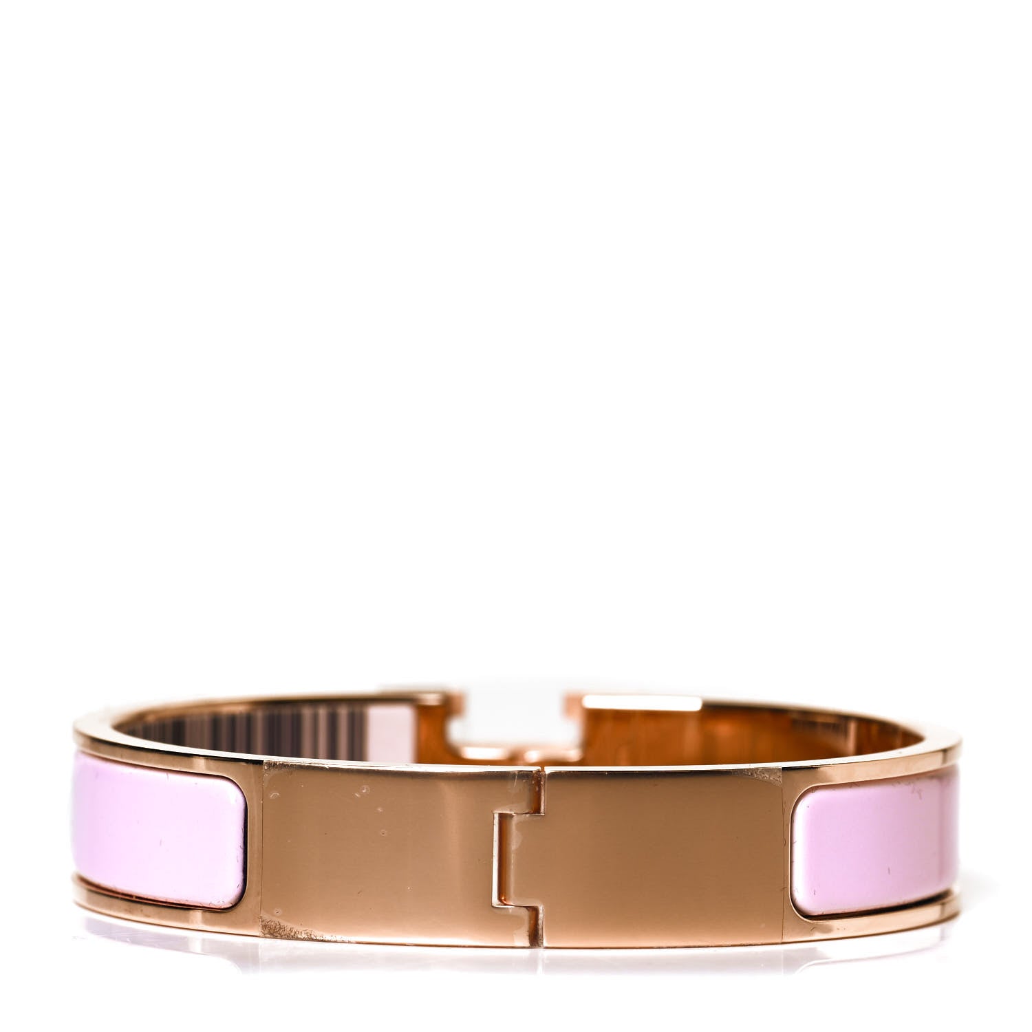 Hermes Enamel Narrow Clic Clac H Bracelet PM Rose Dragee 2 of 5