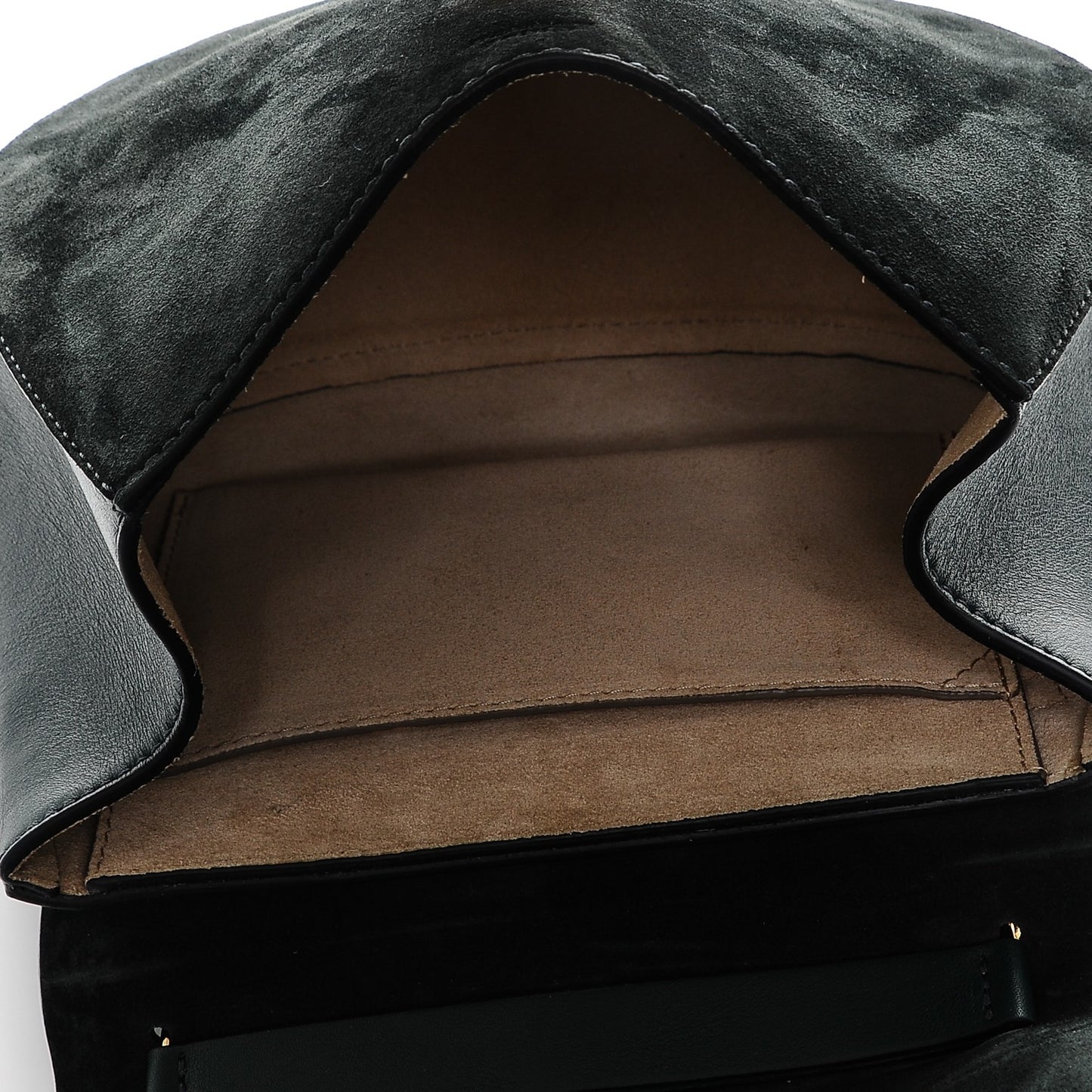 Suede Smooth Calfskin Drew Shoulder Bag Intense Green