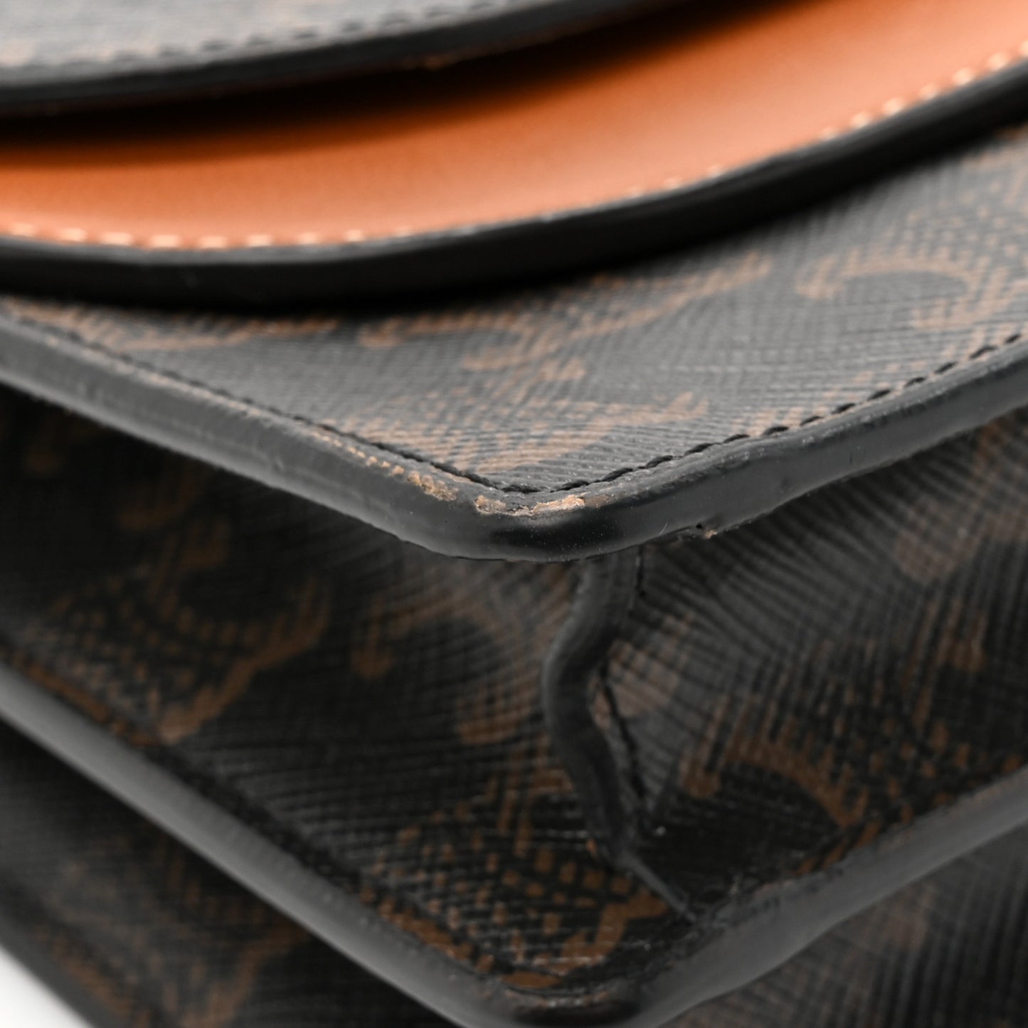 Triomphe Canvas Lambskin Wallet On Strap Tan