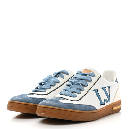 Louis Vuitton Calfskin Frontrow Sneakers 37.5 Blue 3 of 17
