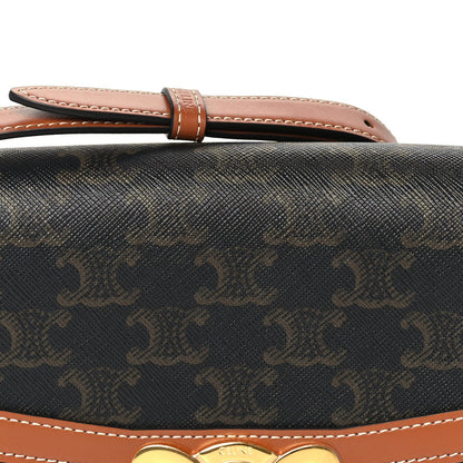 Celine Calfskin Triomphe Canvas Teen Triomphe Bag Tan 6 of 8