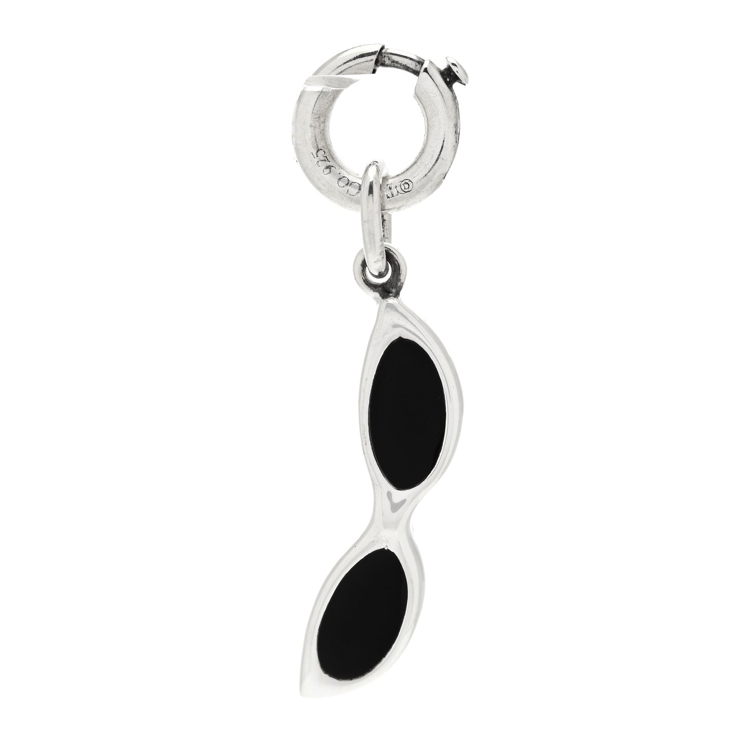 Sterling Silver Enamel Sunglasses Charm Black