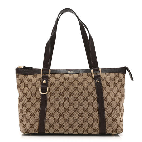 Monogram Medium Abbey Tote Dark Brown