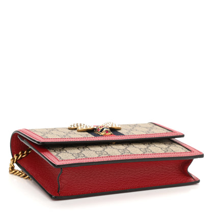Gucci GG Supreme Monogram Web Queen Margaret Chain Wallet Red 4 of 9