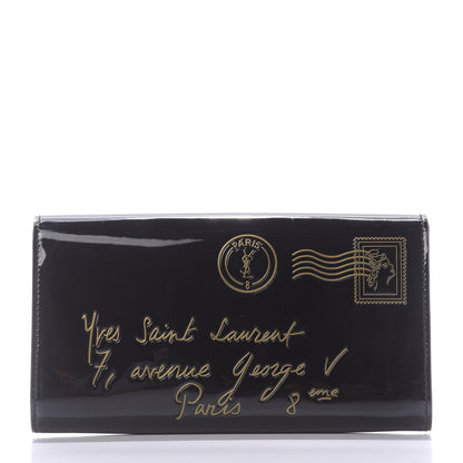 Saint Laurent Patent Y-Mail Clutch Black 10 of 10