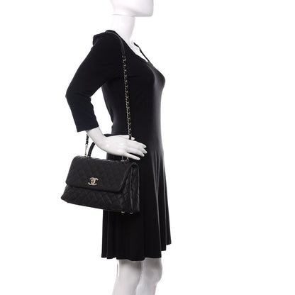 Chanel Caviar Quilted Small Coco Handle Flap Black 2 of 12