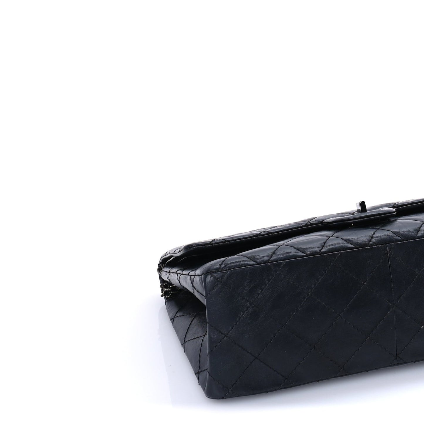 Aged Calfskin Quilted 2.55 Reissue 226 Flap So Black