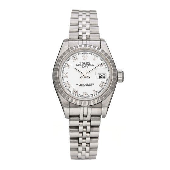 Rolex Stainless Steel 26mm Oyster Perpetual Datejust Watch White Roman 79240 1 of 1