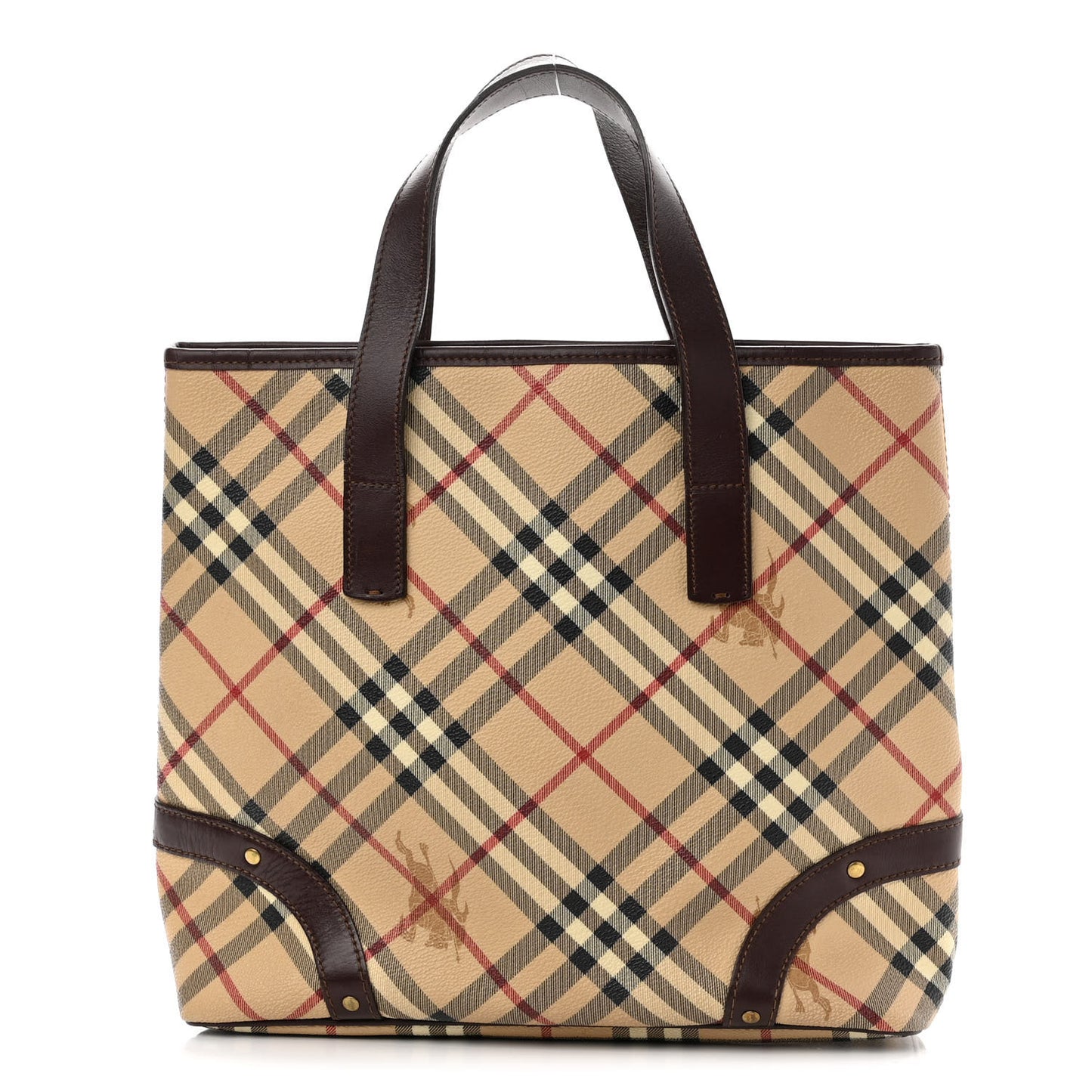 Haymarket Check Studded Tote Chocolate