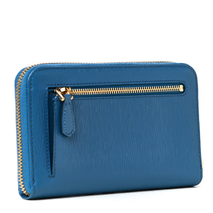 Prada Vitello Move Compact Zip Around Wallet Cobalto 3 of 8