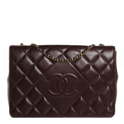 Chanel Lambskin Quilted Medium Diamond CC Flap Burgundy 1 of 8