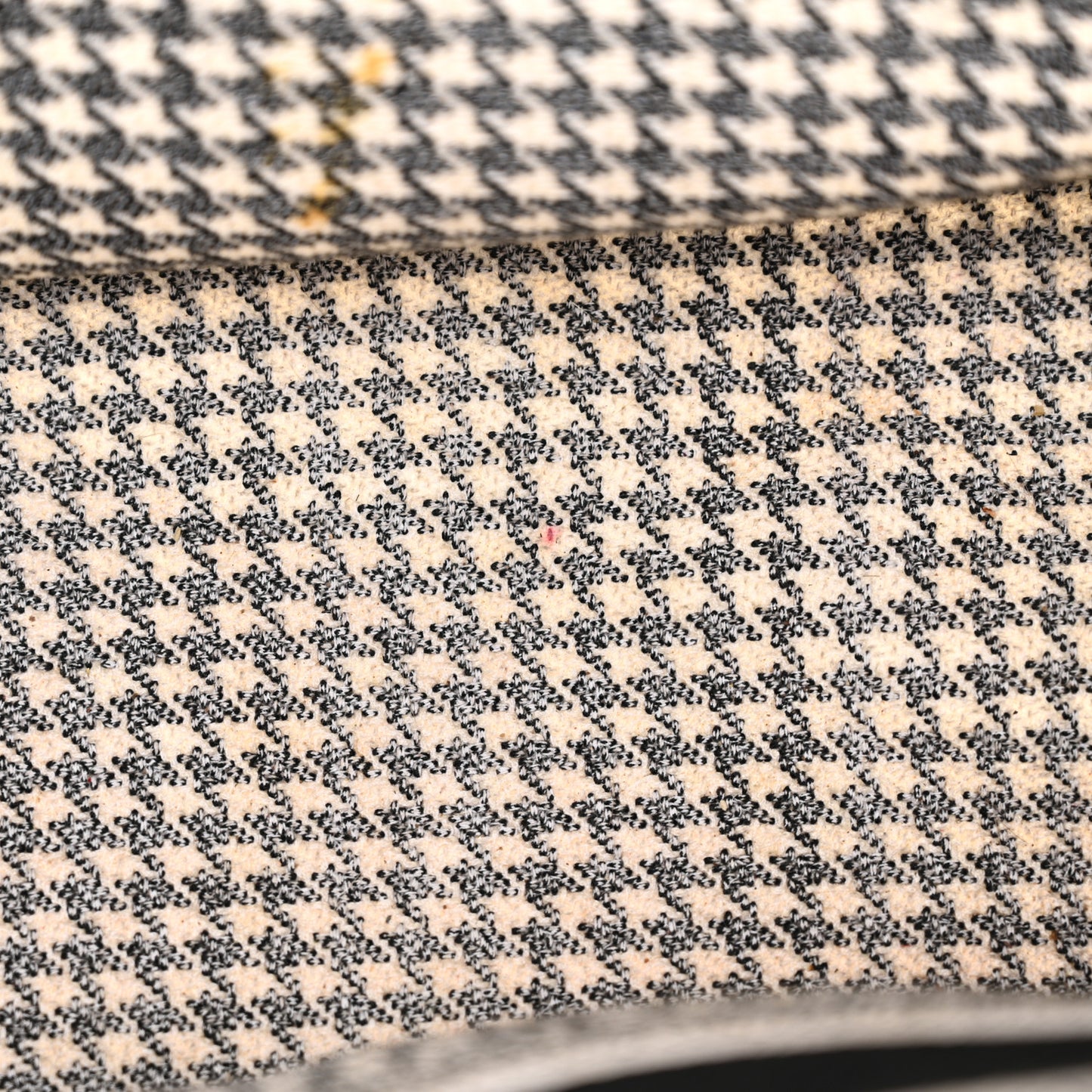 Canvas Houndstooth Embroidered Medium Book Tote Black White