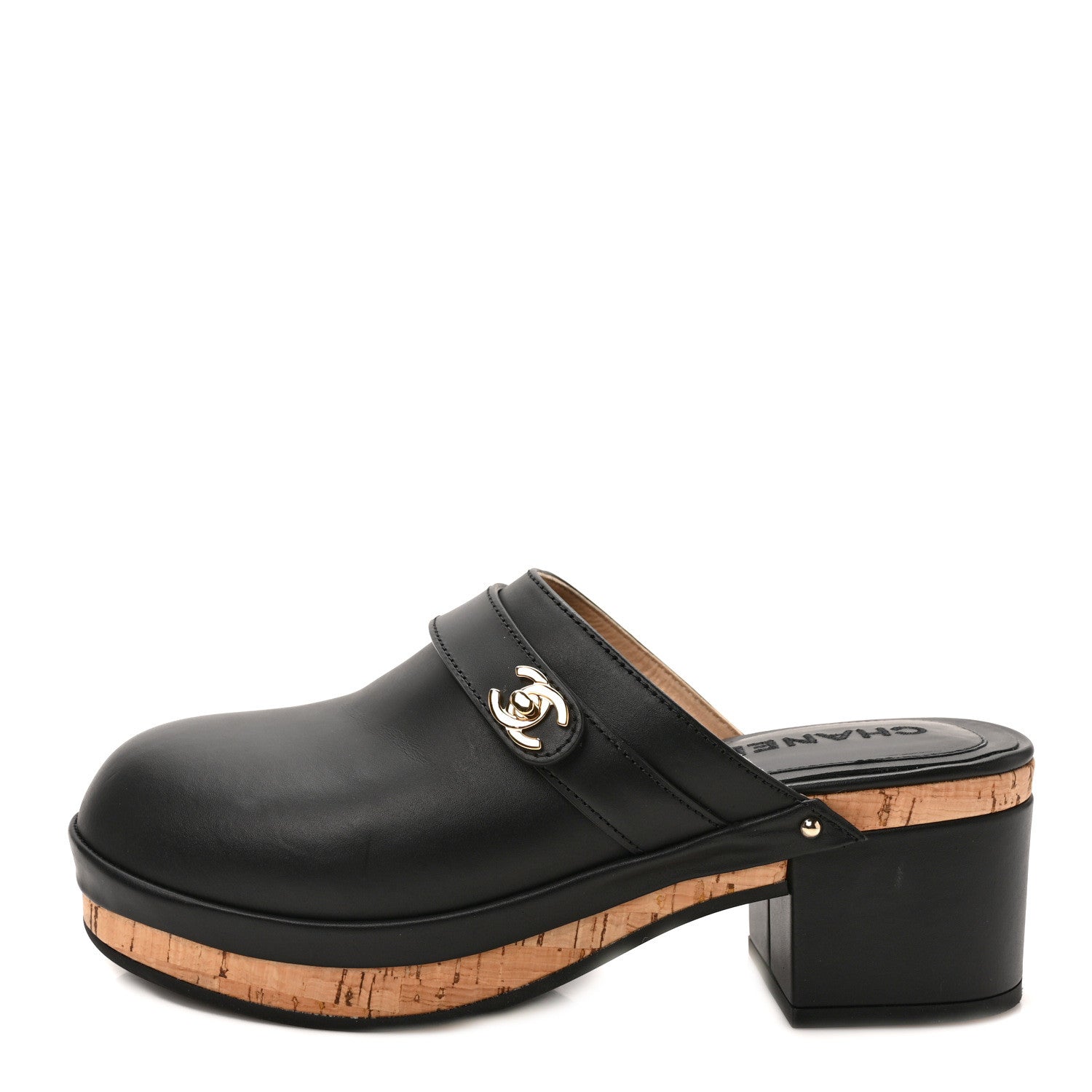 Chanel Calfskin CC Turn Lock Clogs 39 Black 1 of 7