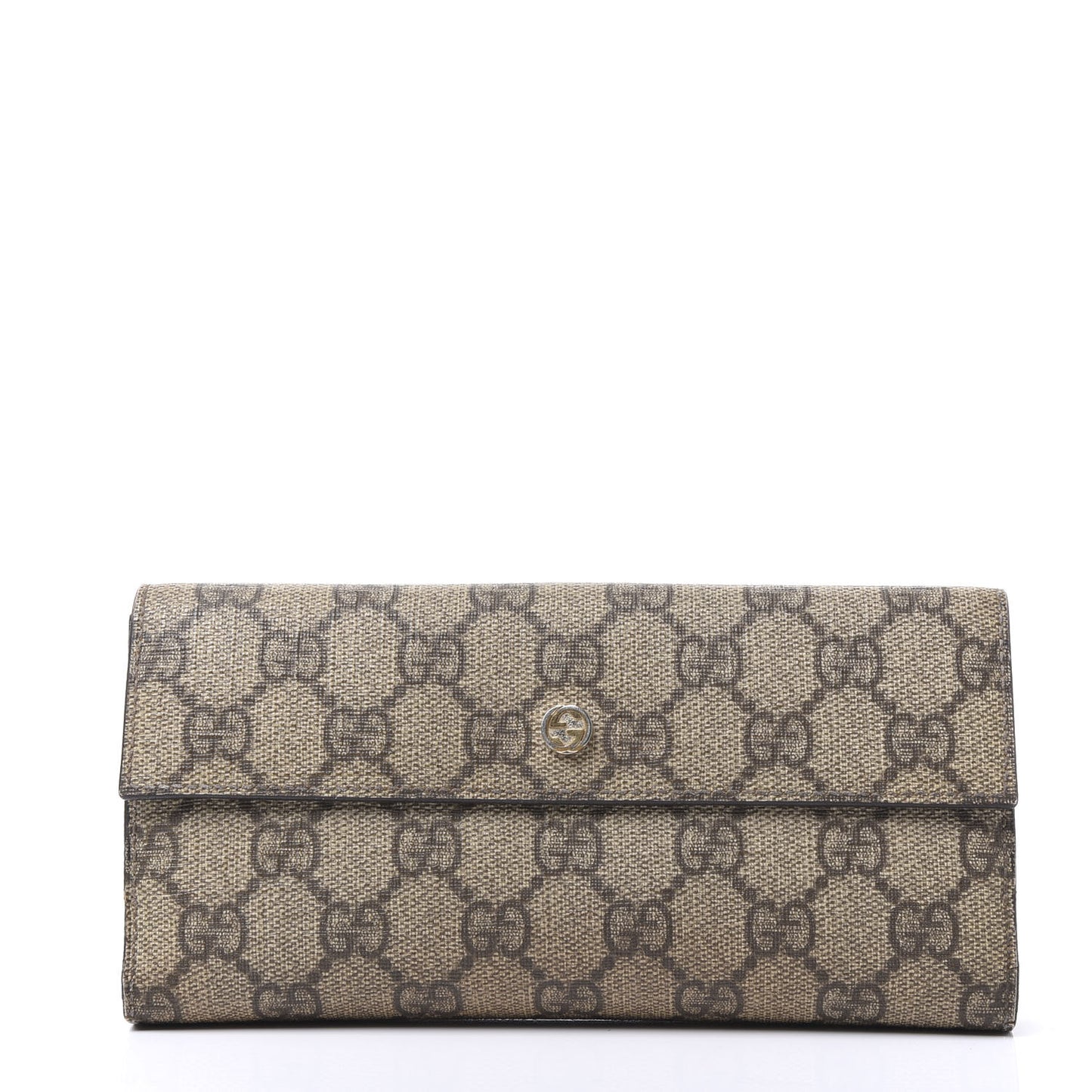 GG Supreme Monogram Interlocking Continental Flap Wallet