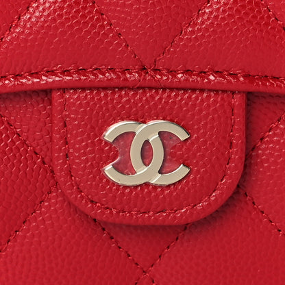 Chanel Caviar Quilted Compact Flap Wallet Red 9 of 10