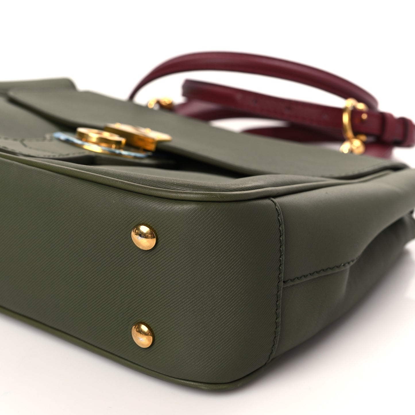 Trench Calfskin Medium DK88 Top Handle Bag Moss Green