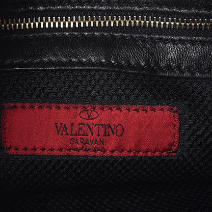 Valentino Garavani Lambskin Mesh Ruffle Hobo Black 6 of 7