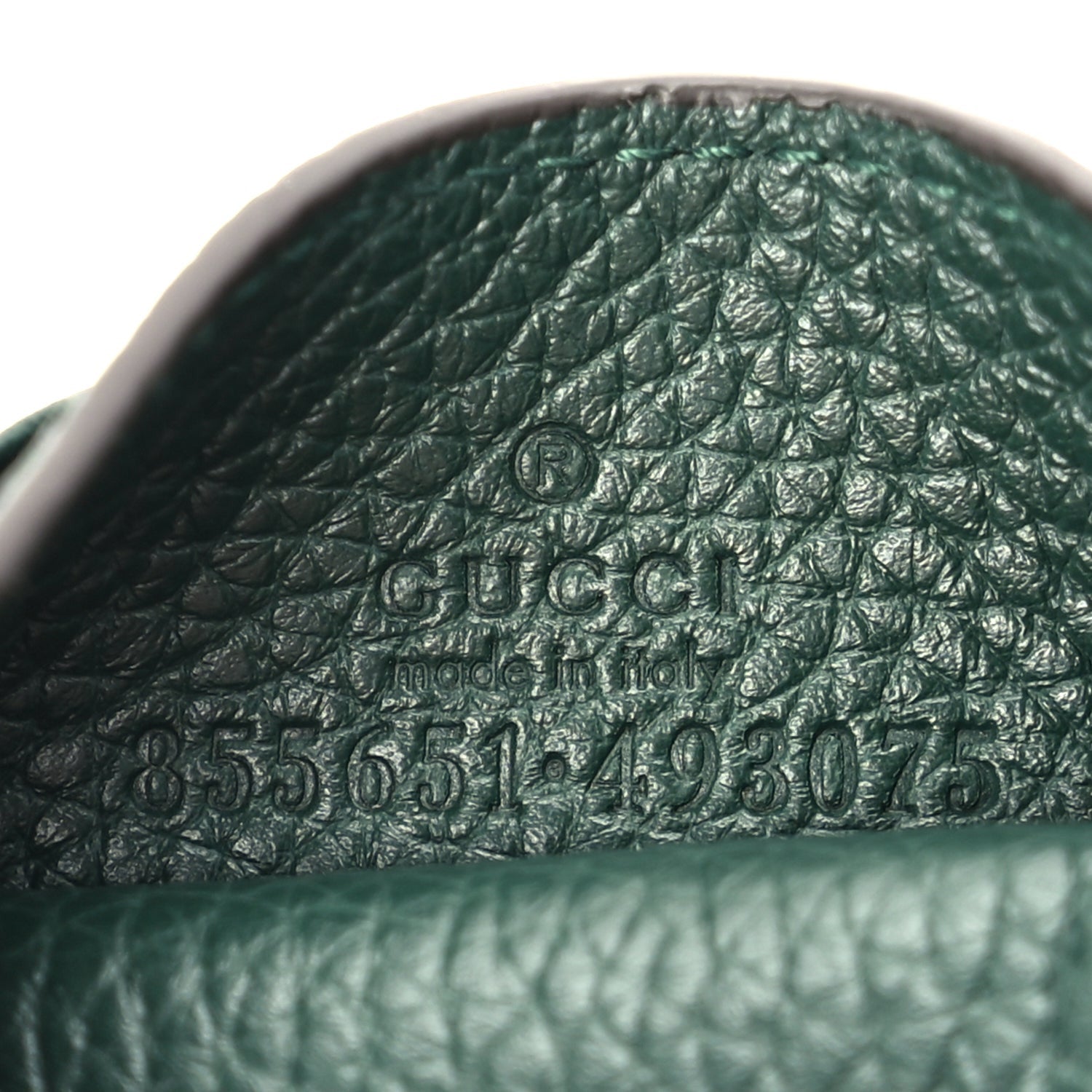 Gucci Grainy Calfskin Half Horsebit Card Case Vintage Green 8 of 8