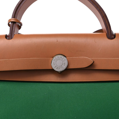 Hermes Vache Hunter Toile Herbag Zip 31 PM  Bambou Natural 9 of 11