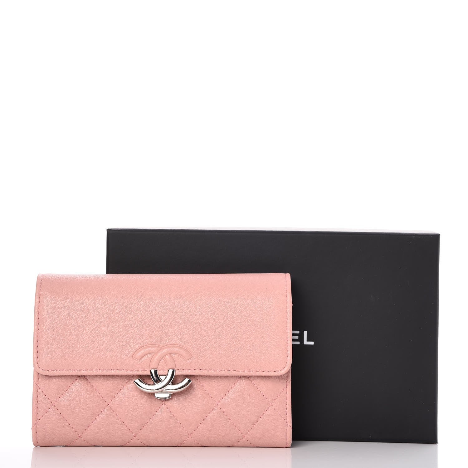 Chanel Lambskin Quilted CC Box Flap Wallet Light Pink 11 of 11