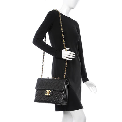 Chanel Lambskin Quilted Jumbo Single Flap Black 2 of 15