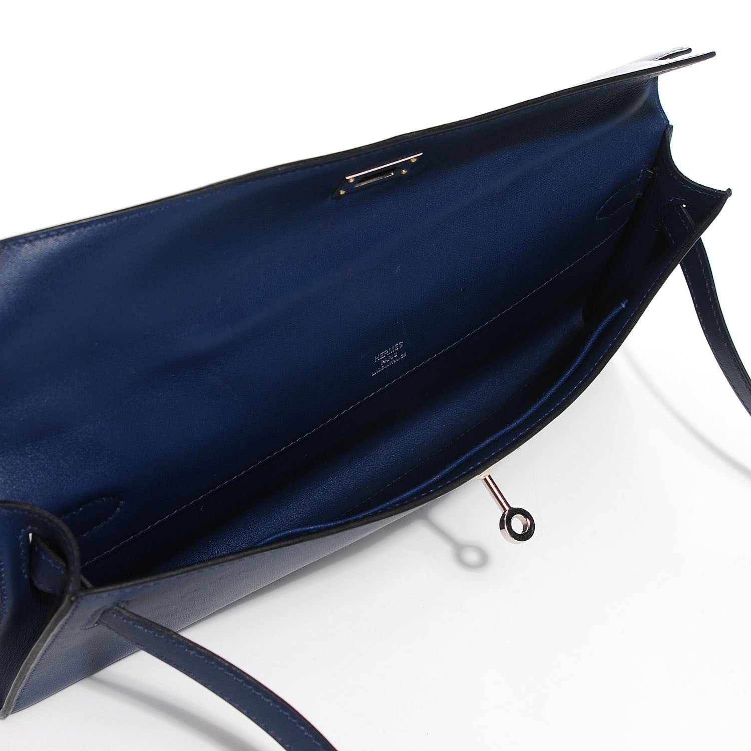 Hermes Swift Kelly Cut Clutch Pochette Bleu De Malte 5 of 17