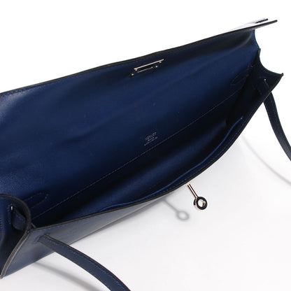 Hermes Swift Kelly Cut Clutch Pochette Bleu De Malte 5 of 17